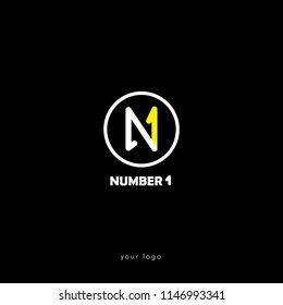 number one logo vector illustration. White background