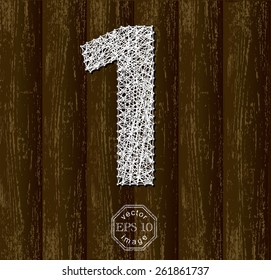 Number One, made with threads on pins