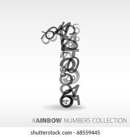 Number one made from various numbers - check my portfolio for other numbers