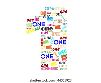 Number one made of words