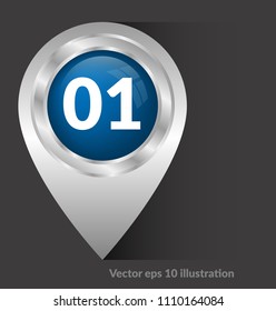 number one and map pointer