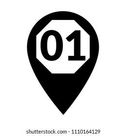 number one and map pointer