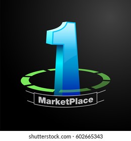 Number one in Marketing Vector Illustration
