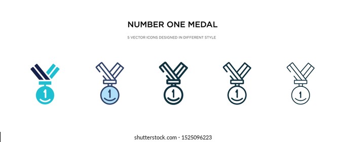 number one medal icon in different style vector illustration. two colored and black number one medal vector icons designed in filled, outline, line and stroke style can be used for web, mobile, ui