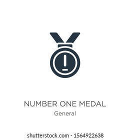 Number one medal icon vector. Trendy flat number one medal icon from general collection isolated on white background. Vector illustration can be used for web and mobile graphic design, logo, eps10