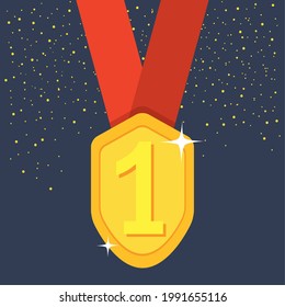 number one medal illustration design