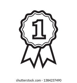 number one medal sign flat icon, vector, eps 10