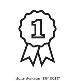 number one medal sign flat icon, vector, eps 10