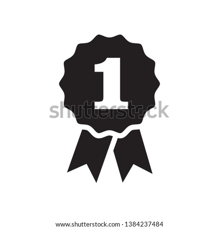 number one medal sign flat icon, vector, eps 10