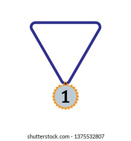 Number one medal vector icon isolated on white background. EPS 10