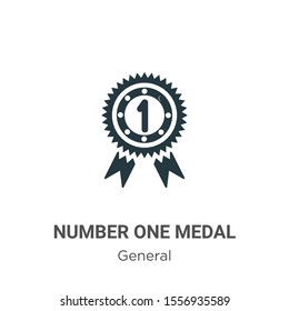 Number one medal vector icon on white background. Flat vector number one medal icon symbol sign from modern general collection for mobile concept and web apps design.