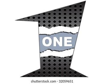 Number one metallic texture vector illustration
