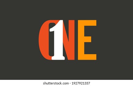 Number one negative space logo concept