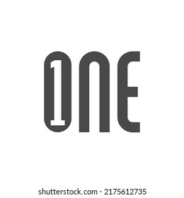 Concepto de logotipo espacial negativo número uno