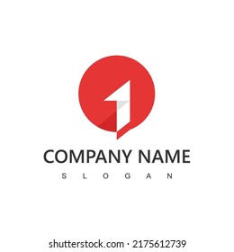 Concepto de logotipo espacial negativo número uno