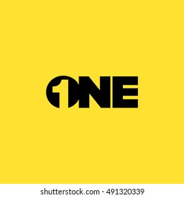 Number One Negative Space Logo Concept