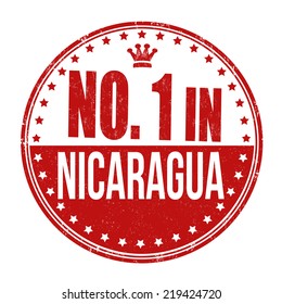 Number one in Nicaragua grunge rubber stamp on white background, vector illustration