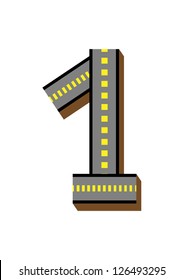 Number One.  no.1 Dotted lines road