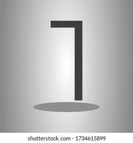 Number one, numeral simple icon vector with shadow. Flat design 