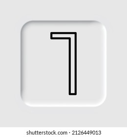 Number one, numeral simple icon vector. Flat desing. Neumorphism design.ai