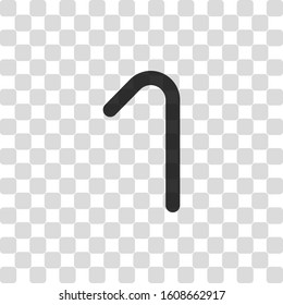 Number one, numeral, simple letter. Black symbol on transparency grid