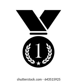 Number one olympics medal vector icon isolated on white background