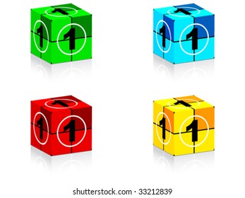 ilustración de vector de cuadro número uno