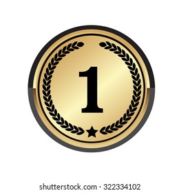 Number One on laurel  and gold badges