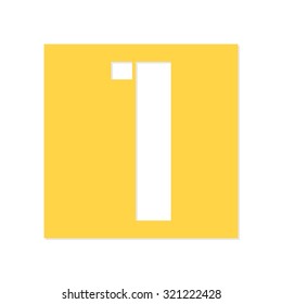 Number One with paper cut out on white background, yellow paper, vector illustration