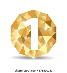 dorado amarillo polígono número uno