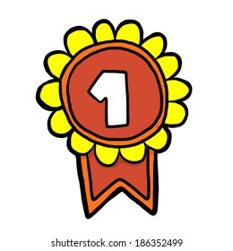 number one prize / cartoon vector and illustration, hand drawn style, isolated on white background.