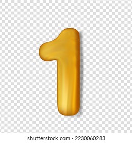 Number one realistic vector background transparent