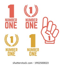 Number one retro labels. Set of one number logo. First place badge