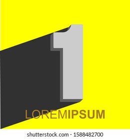 Number One, a retro poster with a long shadow. Vector illustration, easy to edit, resize or color.
