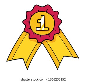 Number One Ribbon Award. First Place