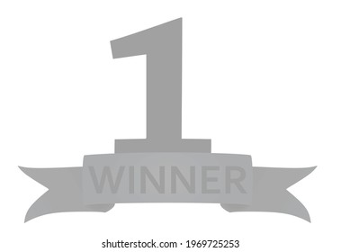 Number one and ribbon winner. vector