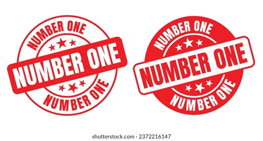 Number One rounded vector symbol set on white background
