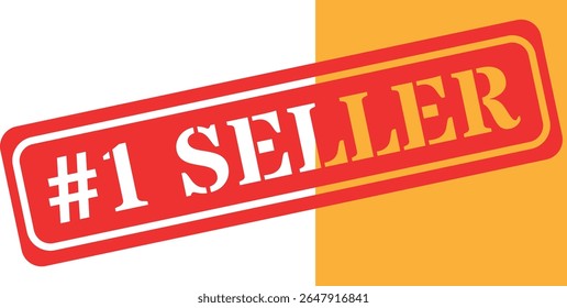 Number one seller badge with bold red and yellow design