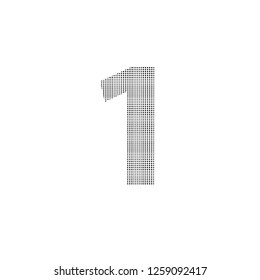 The Number One. Shaped Black Numbers. Mathematical Figures.
