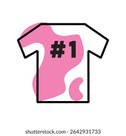 Das Hemdsymbol Nummer eins. Vektorgrafik