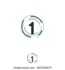 Number one sign brand identity corporate logo design template Isolated on a white background. Vector illustration EPS.8 EPS.10