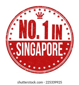 Number one in Singapore grunge rubber stamp on white background, vector illustration