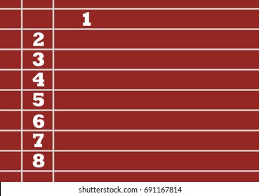 The number one stand out on running track background
