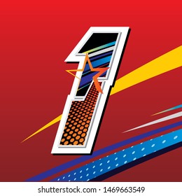 Number one style racing design vector