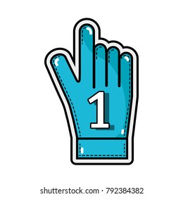 number one symbol in the glove sign