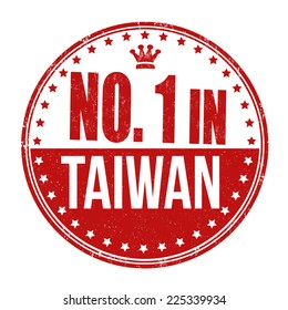 Number one in Taiwan grunge rubber stamp on white background, vector illustration