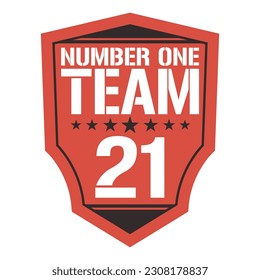 Number One Team Typography Patch V76 Patch Streetwear, Urban Design Black and White Colors Patch Commercial Use