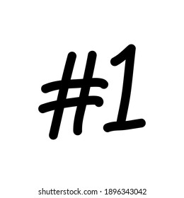 Number One Text Icon Label Design Stock Vector (Royalty Free