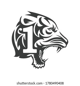 Number one Tiger Logo Design