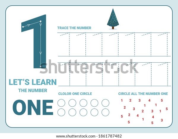 number-one-tracing-practice-worksheet-1-stok-vekt-r-telifsiz-1861787482